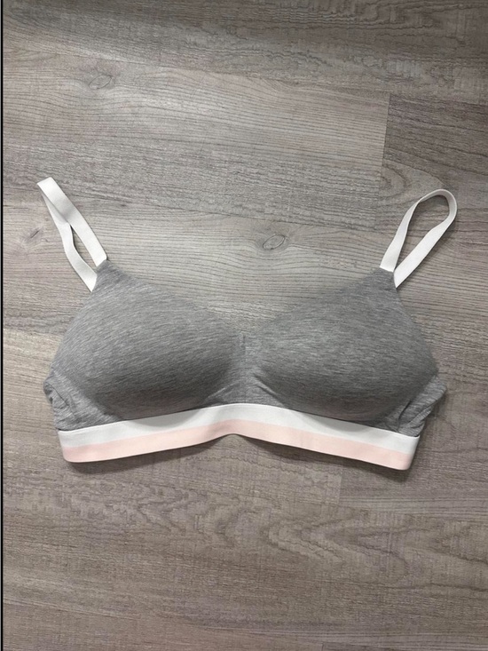 Other - Seamless Grey Wireless Bralette with White Trim